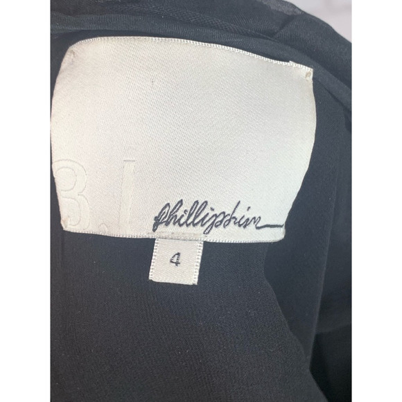 3.1 Phillip Lim Womens Silk Dress Black Textured Backless Pleated Pullover 4 - Picture 2 of 12